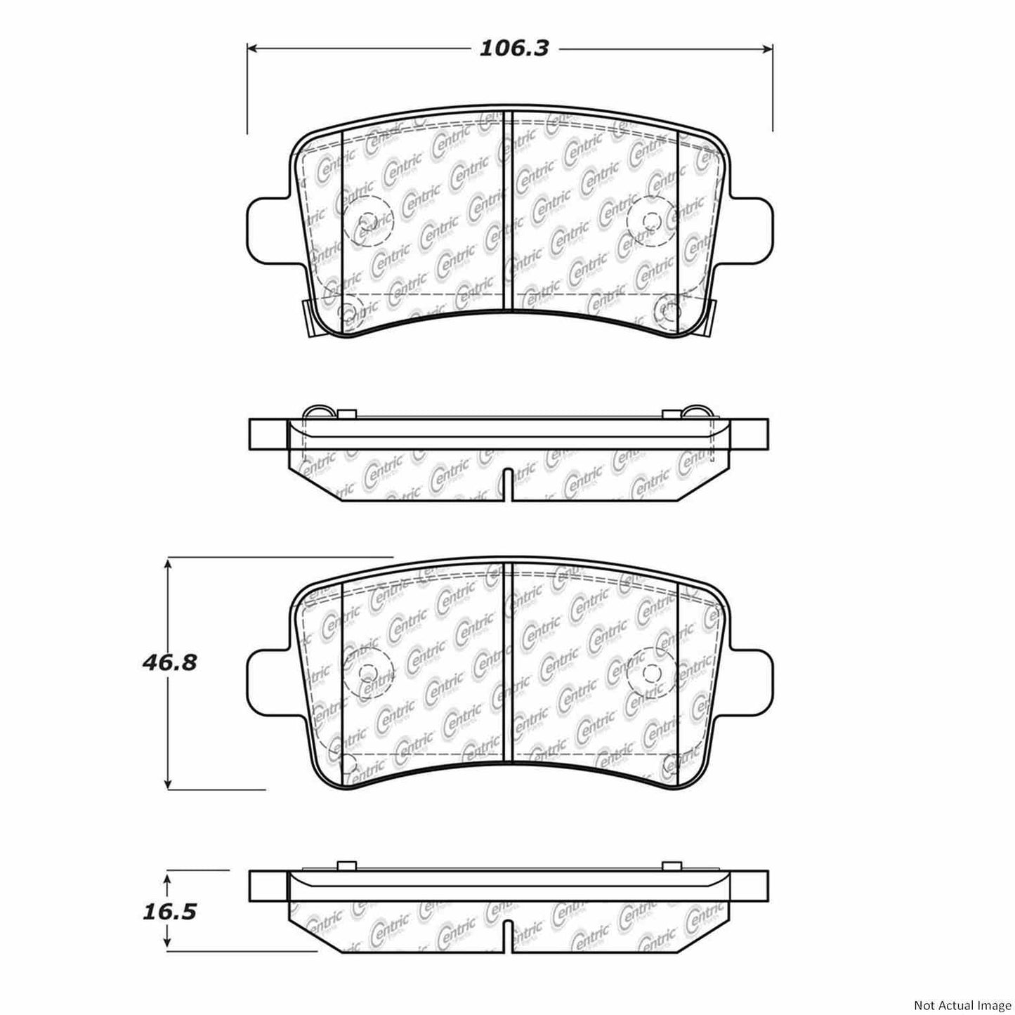 Stoptech Centric Posi-Quiet Semi-Metallic Brake Pads w/Hardware - Rear 104.14300