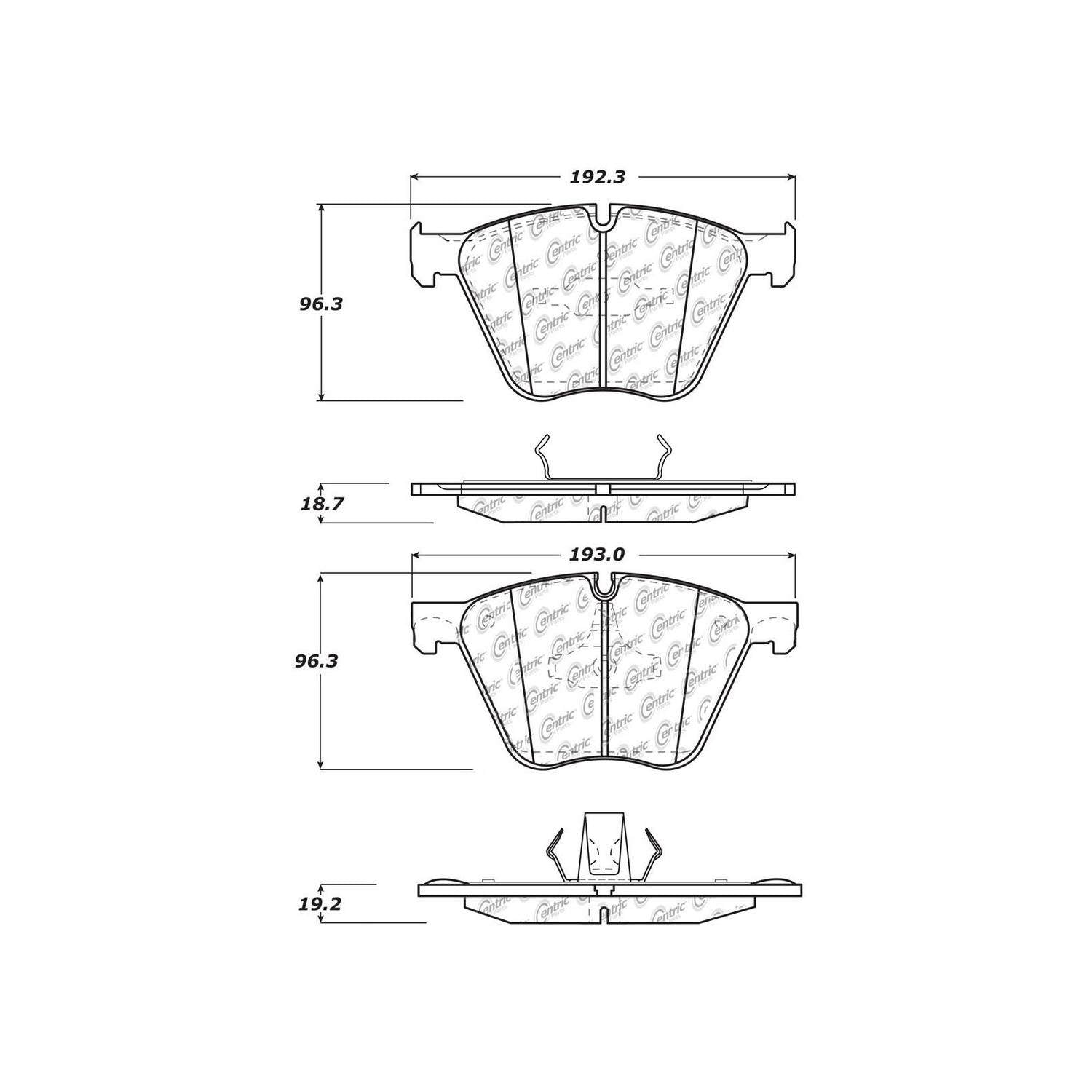 posi quiet semi-metallic brake pads with hardware  frsport 104.14430