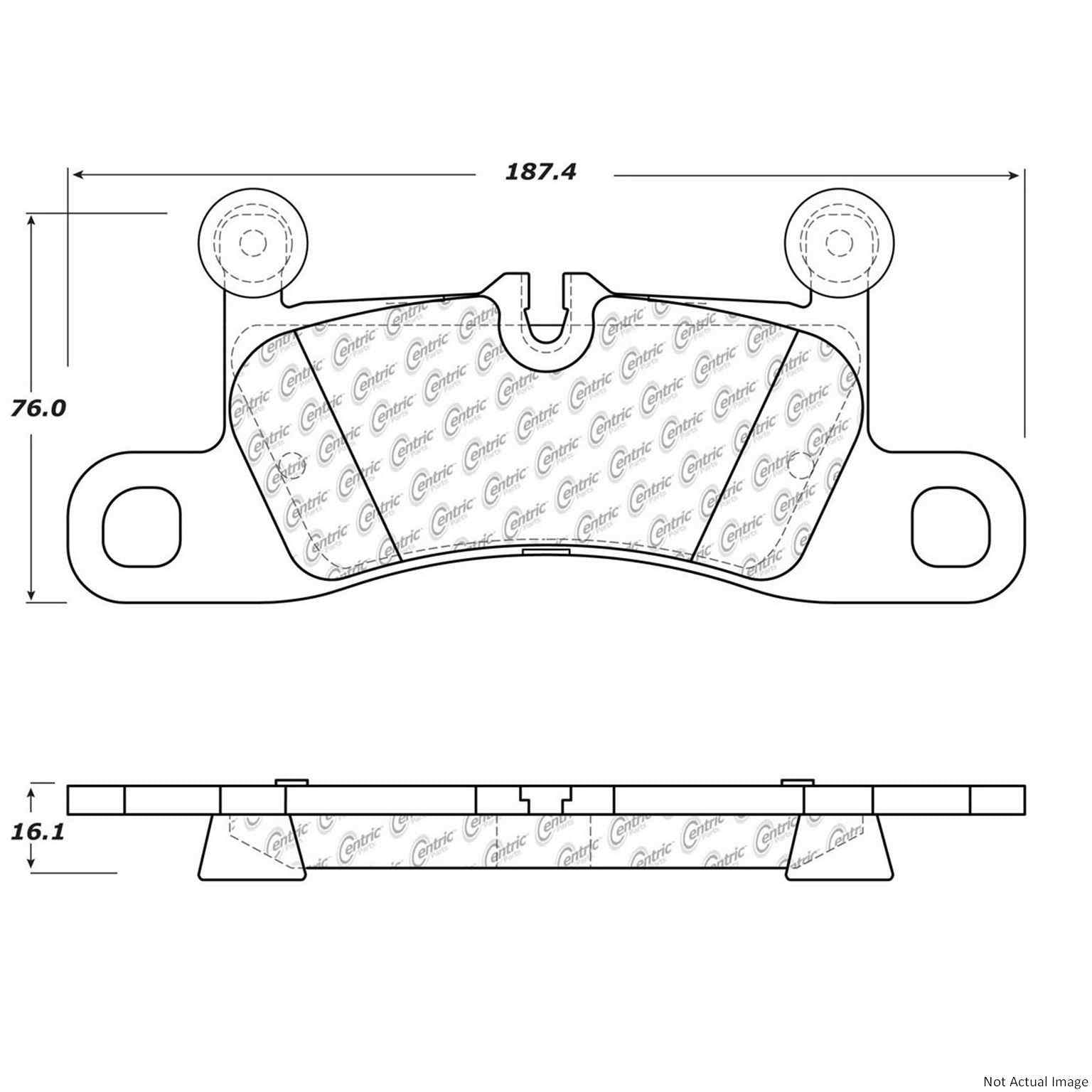 Posi Quiet Semi-Metallic Brake Pads with Hardware  top view frsport 104.14530