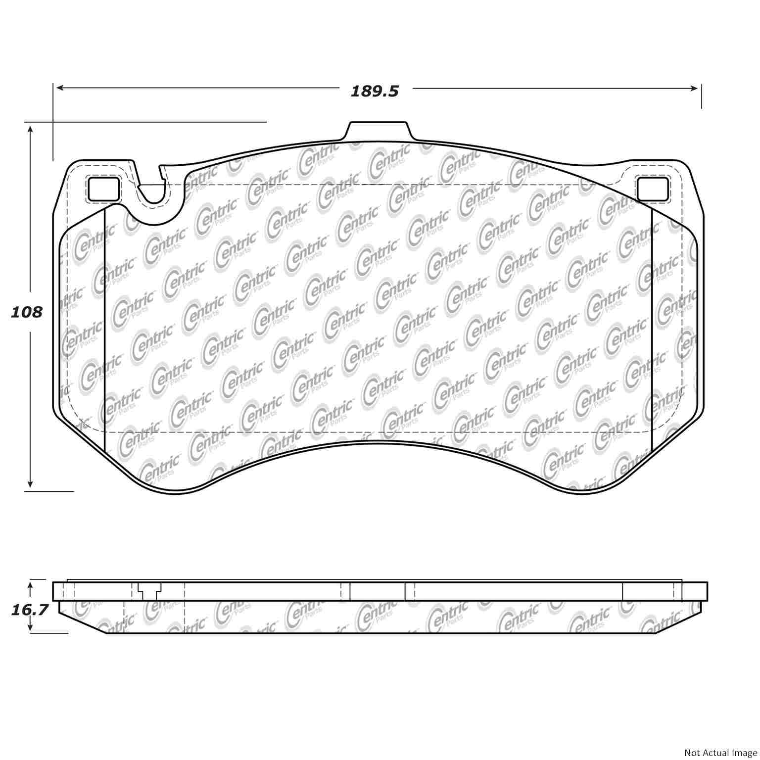 Posi Quiet Semi-Metallic Brake Pads  top view frsport 104.15300