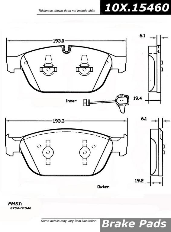 Stoptech PosiQuiet 11-18 Audi A8 Premium Semi-Metallic Front Brake Pads 104.15460