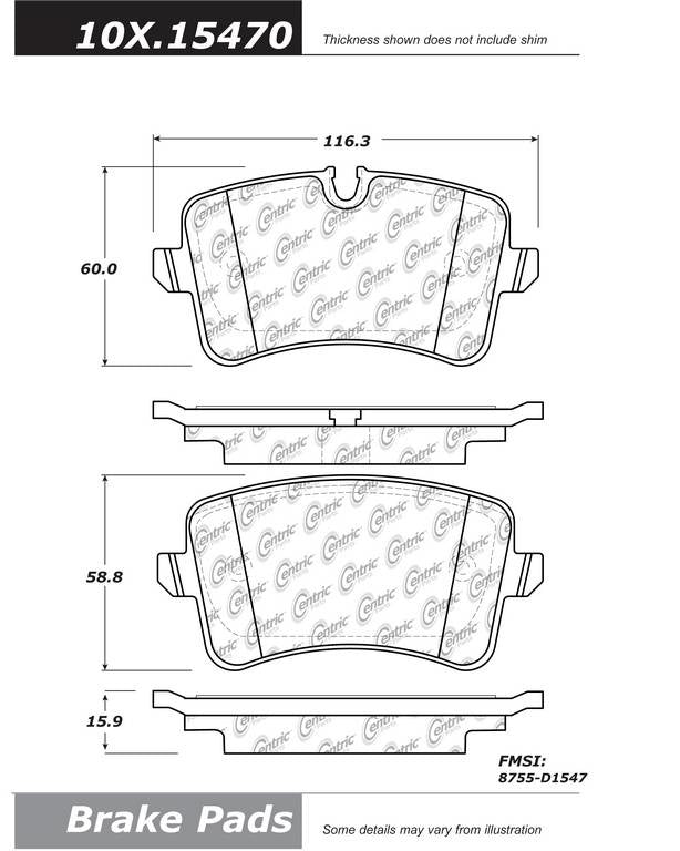 Stoptech PosiQuiet 12-15 Audi A7 Rear Semi-Metallic Brake Pad 104.15470