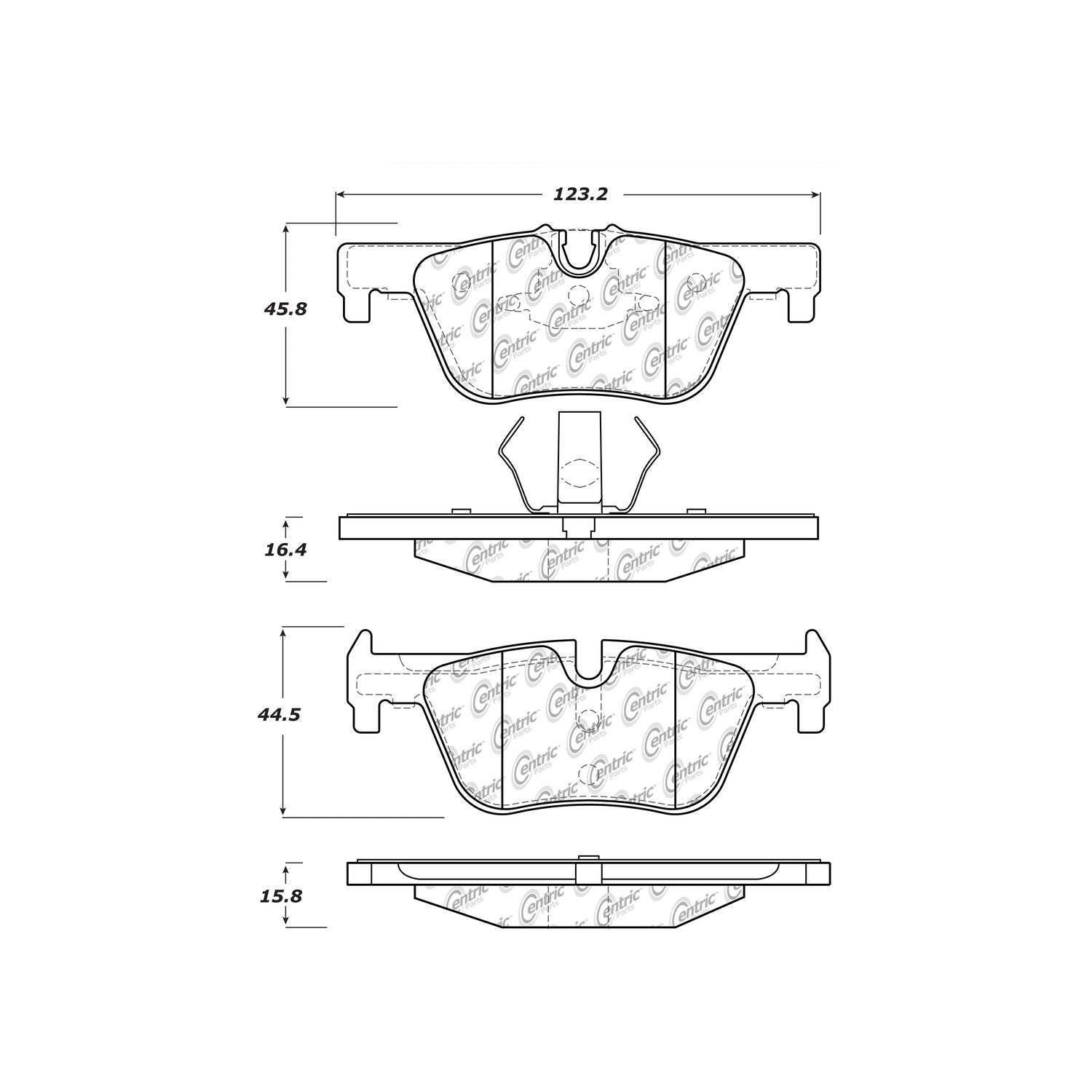 posi quiet semi-metallic brake pads with hardware  frsport 104.16130