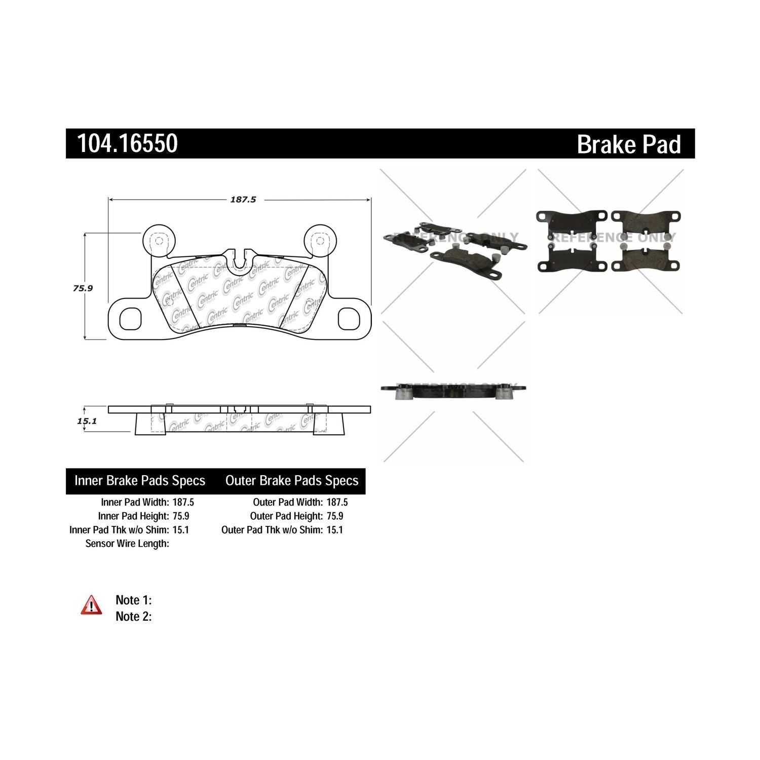 posi quiet semi-metallic brake pads with hardware  frsport 104.16550