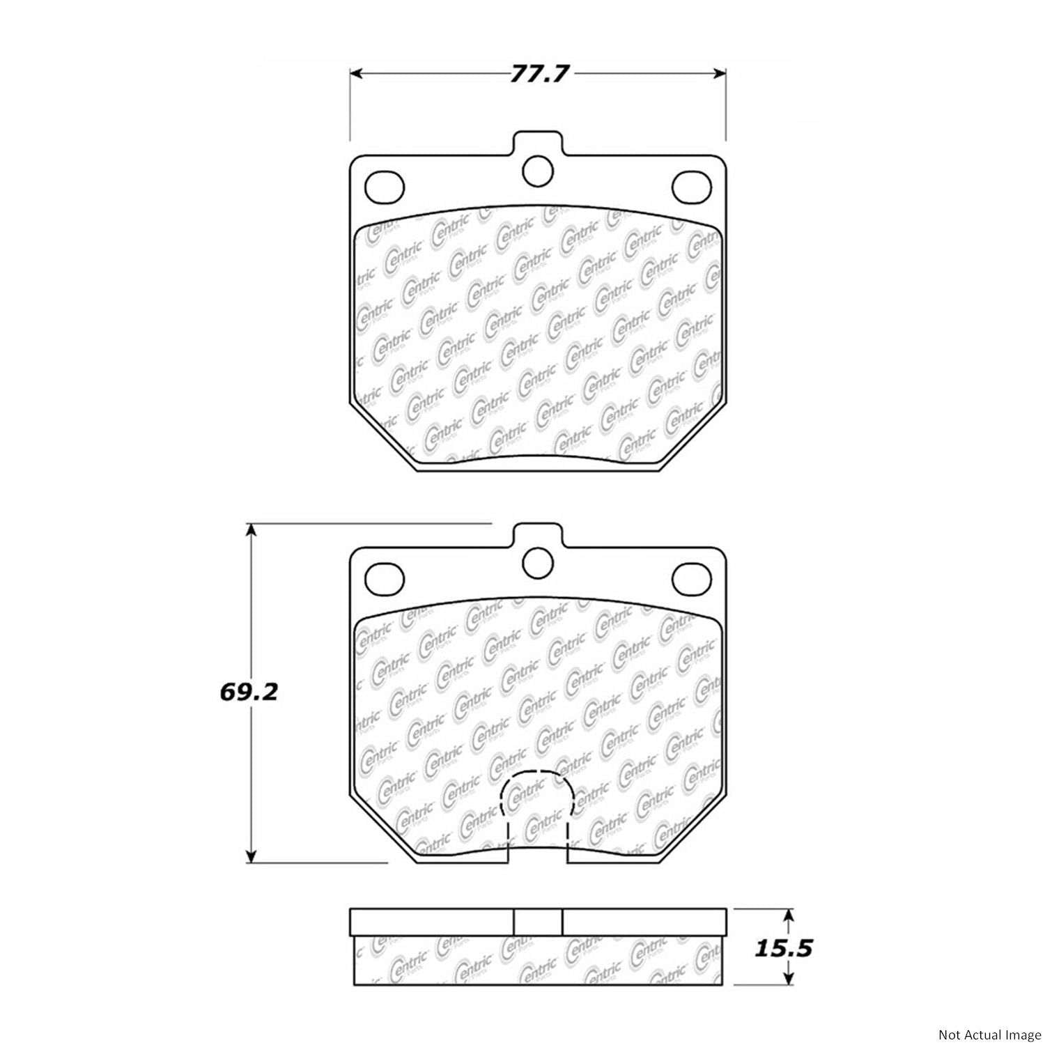 Posi Quiet Ceramic Brake Pads with Hardware  top view frsport 105.01140