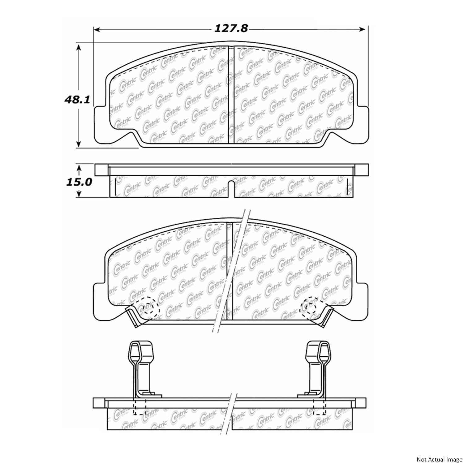 Posi Quiet Ceramic Brake Pads with Hardware  top view frsport 105.02730