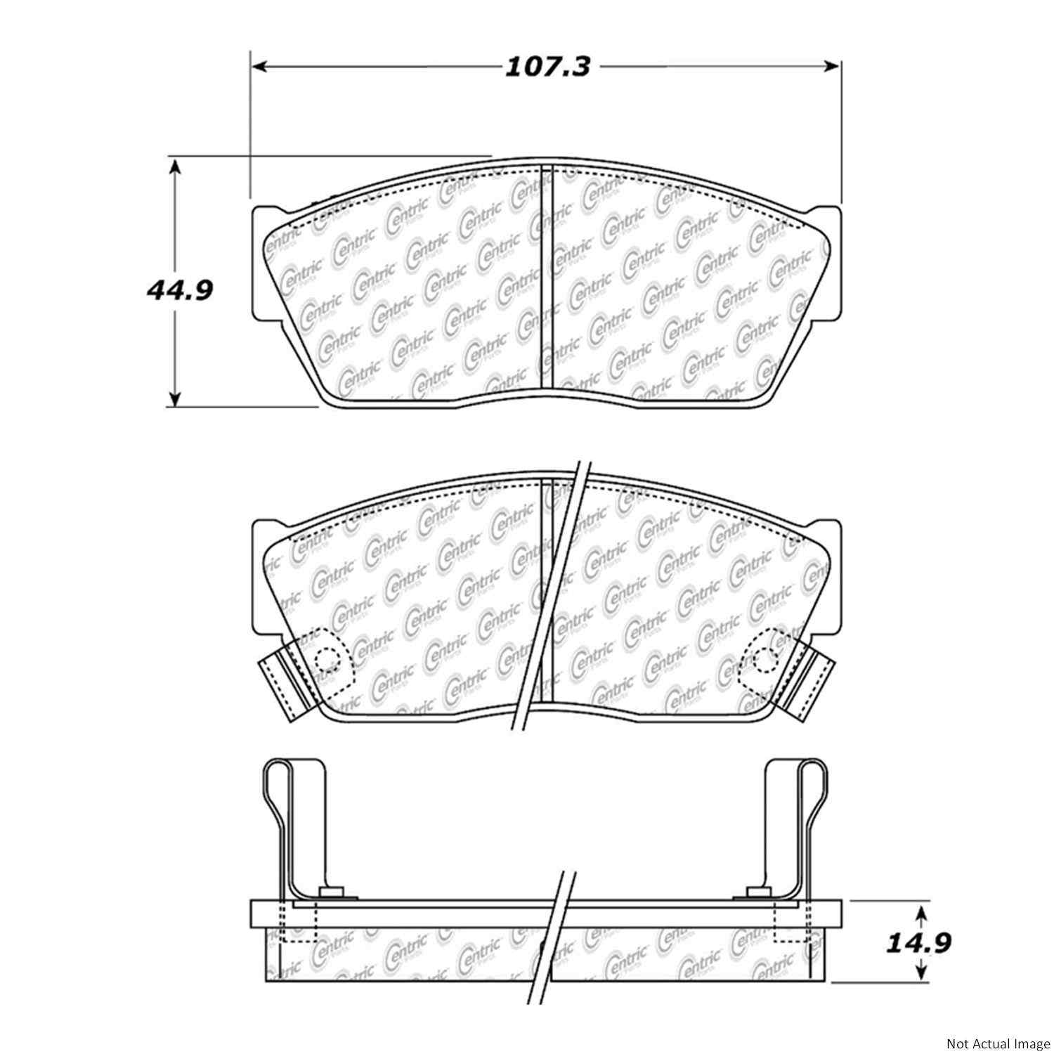 Posi Quiet Ceramic Brake Pads  top view frsport 105.02760