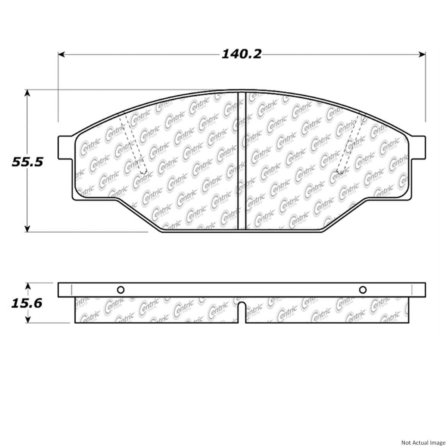 Posi Quiet Ceramic Brake Pads with Hardware  top view frsport 105.03030