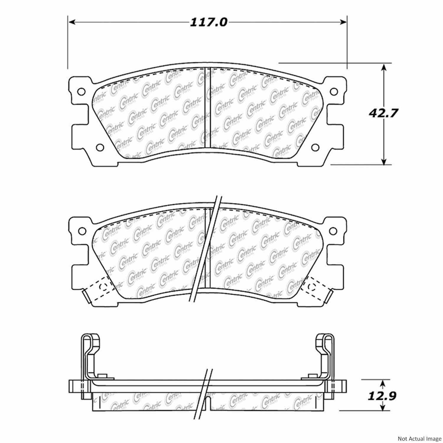 Posi Quiet Ceramic Brake Pads  top view frsport 105.03900