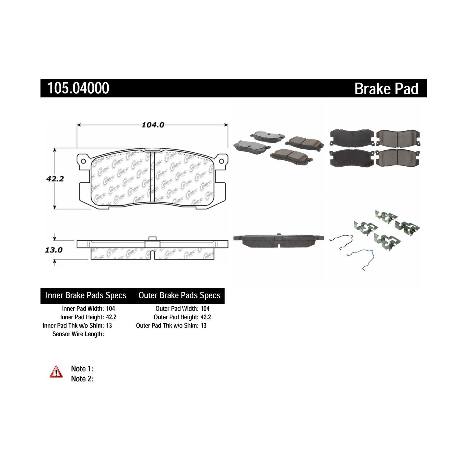 posi quiet ceramic brake pads with hardware  frsport 105.04000