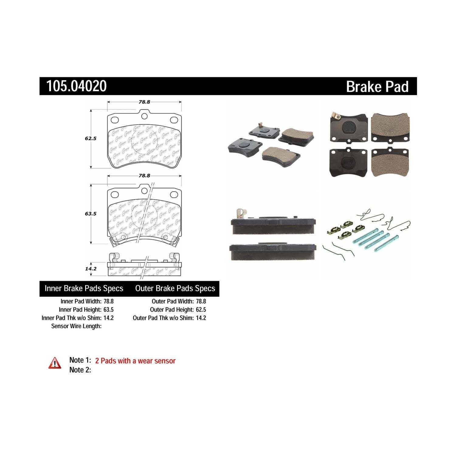 posi quiet ceramic brake pads with hardware  frsport 105.04020