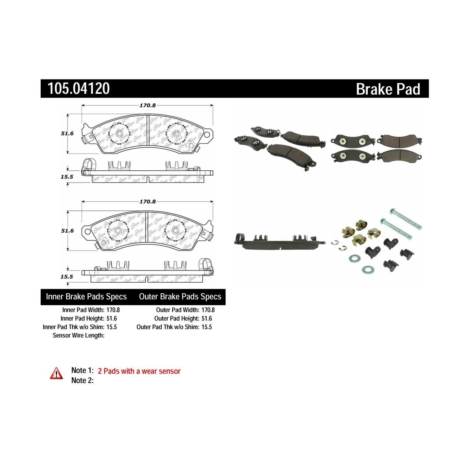 posi quiet ceramic brake pads with hardware  frsport 105.04120