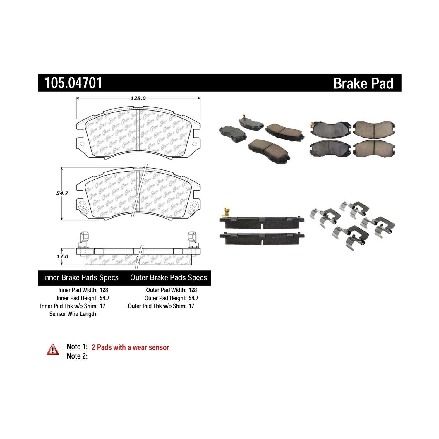 posi quiet ceramic brake pads with hardware  frsport 105.04701