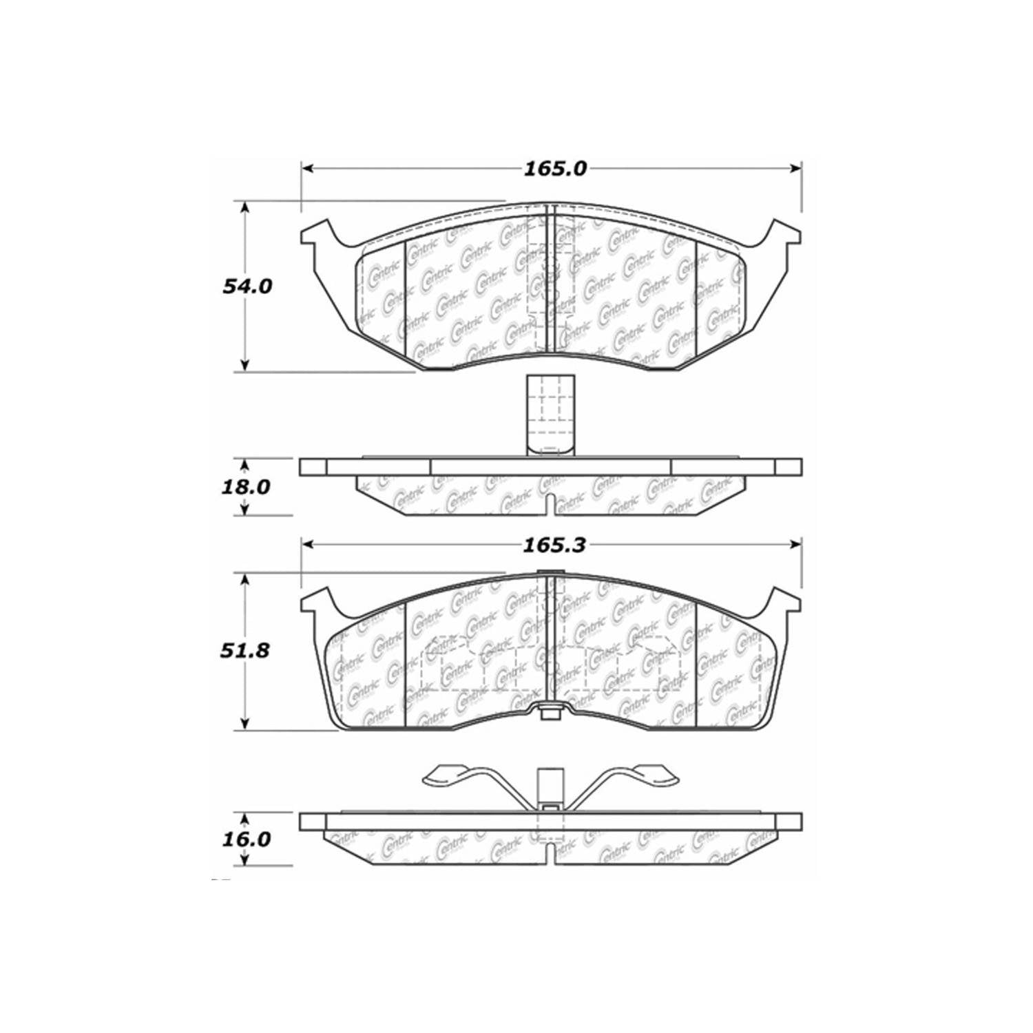 posi quiet ceramic brake pads with hardware  frsport 105.05910