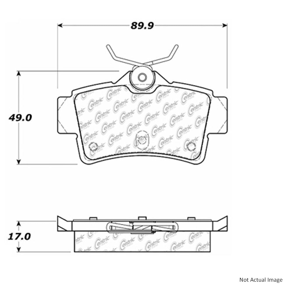 Posi Quiet Ceramic Brake Pads with Hardware  top view frsport 105.06270