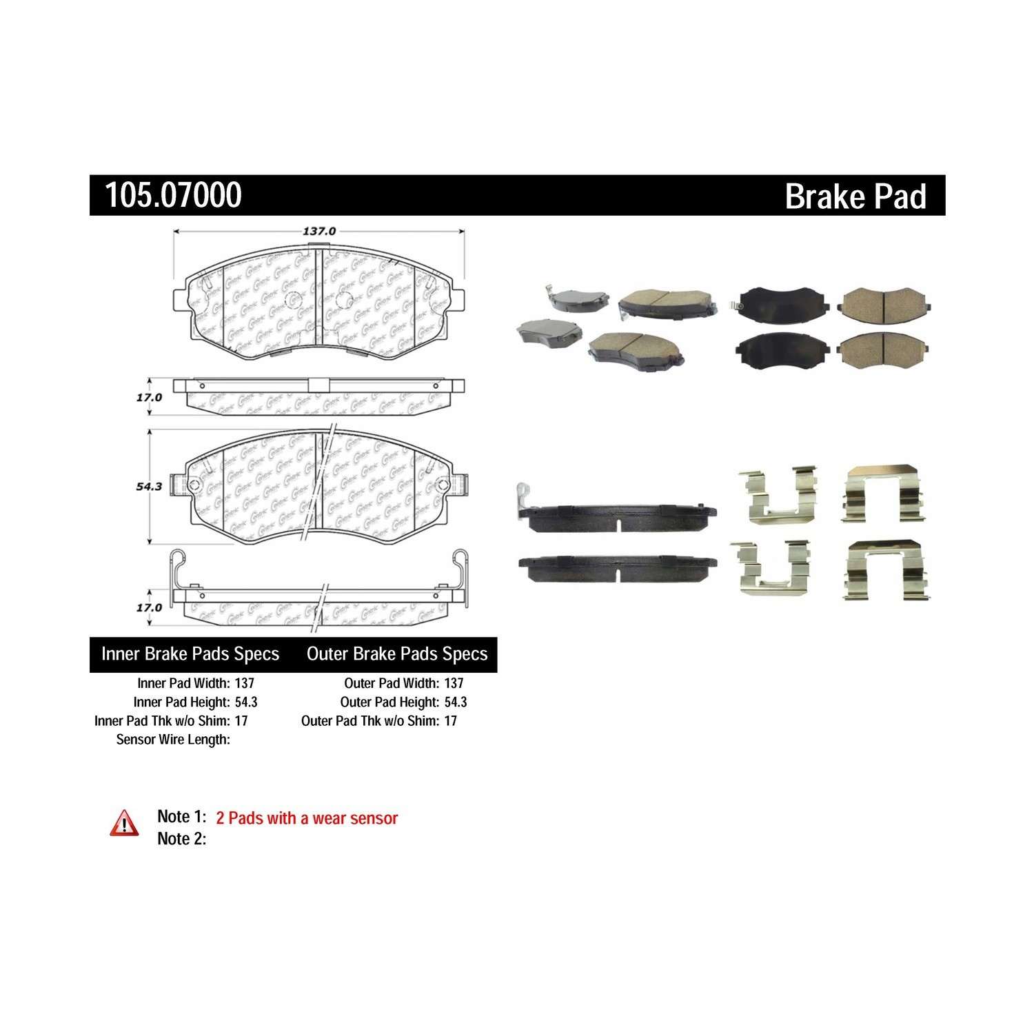 posi quiet ceramic brake pads with hardware  frsport 105.07000