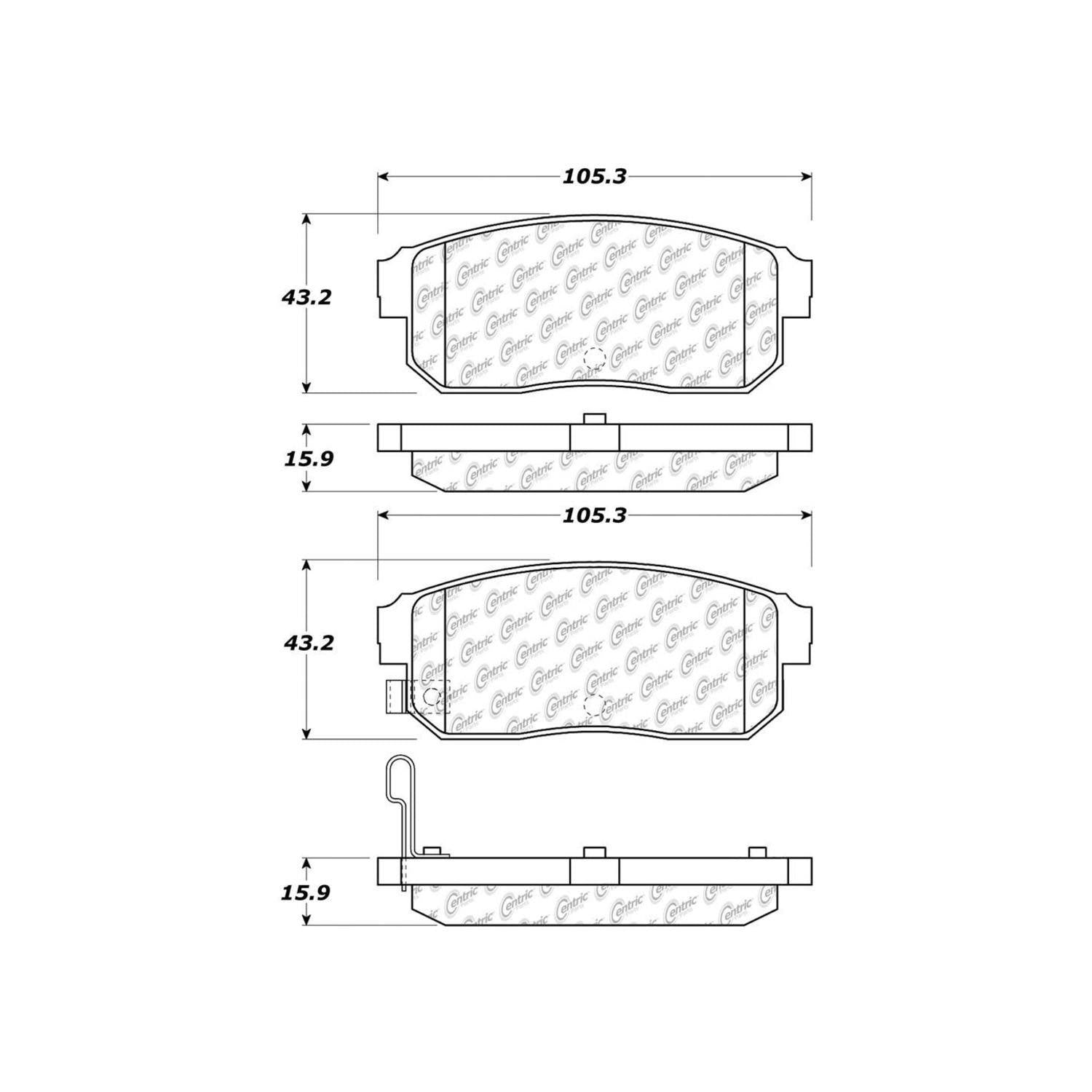 posi quiet ceramic brake pads with hardware  frsport 105.09000