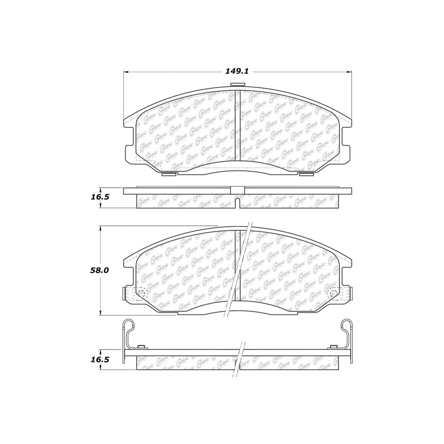 posi quiet ceramic brake pads with hardware  frsport 105.09030