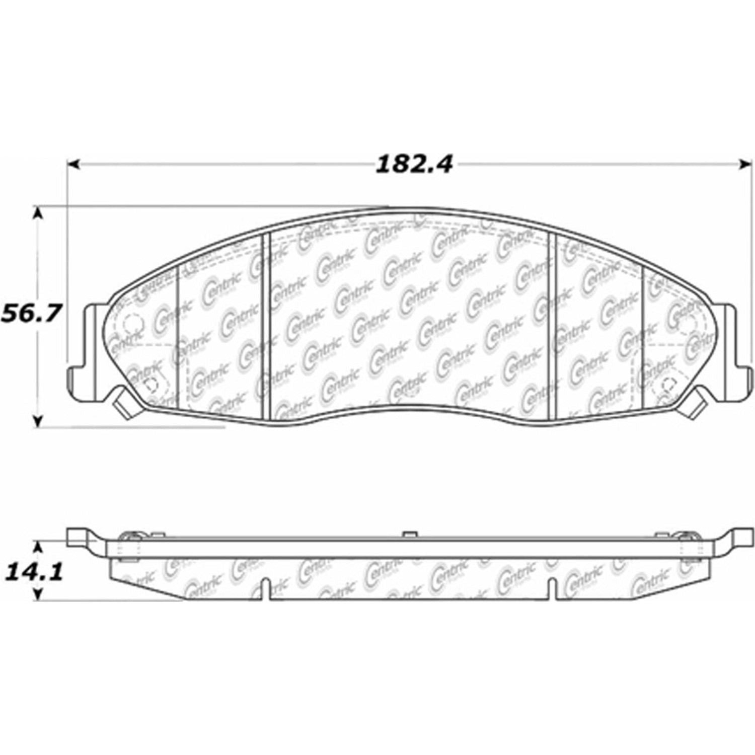 Posi Quiet Ceramic Brake Pads with Hardware  top view frsport 105.09210