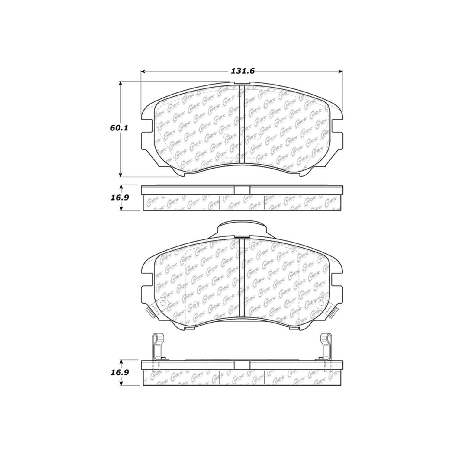 posi quiet ceramic brake pads with hardware  frsport 105.09240