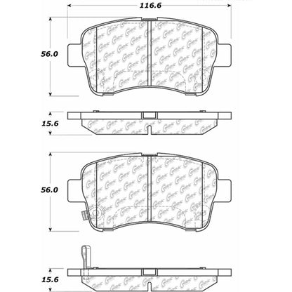 Stoptech Centric Posi-Quiet Ceramic Brake Pads w/Shims & Hardware 105.09370