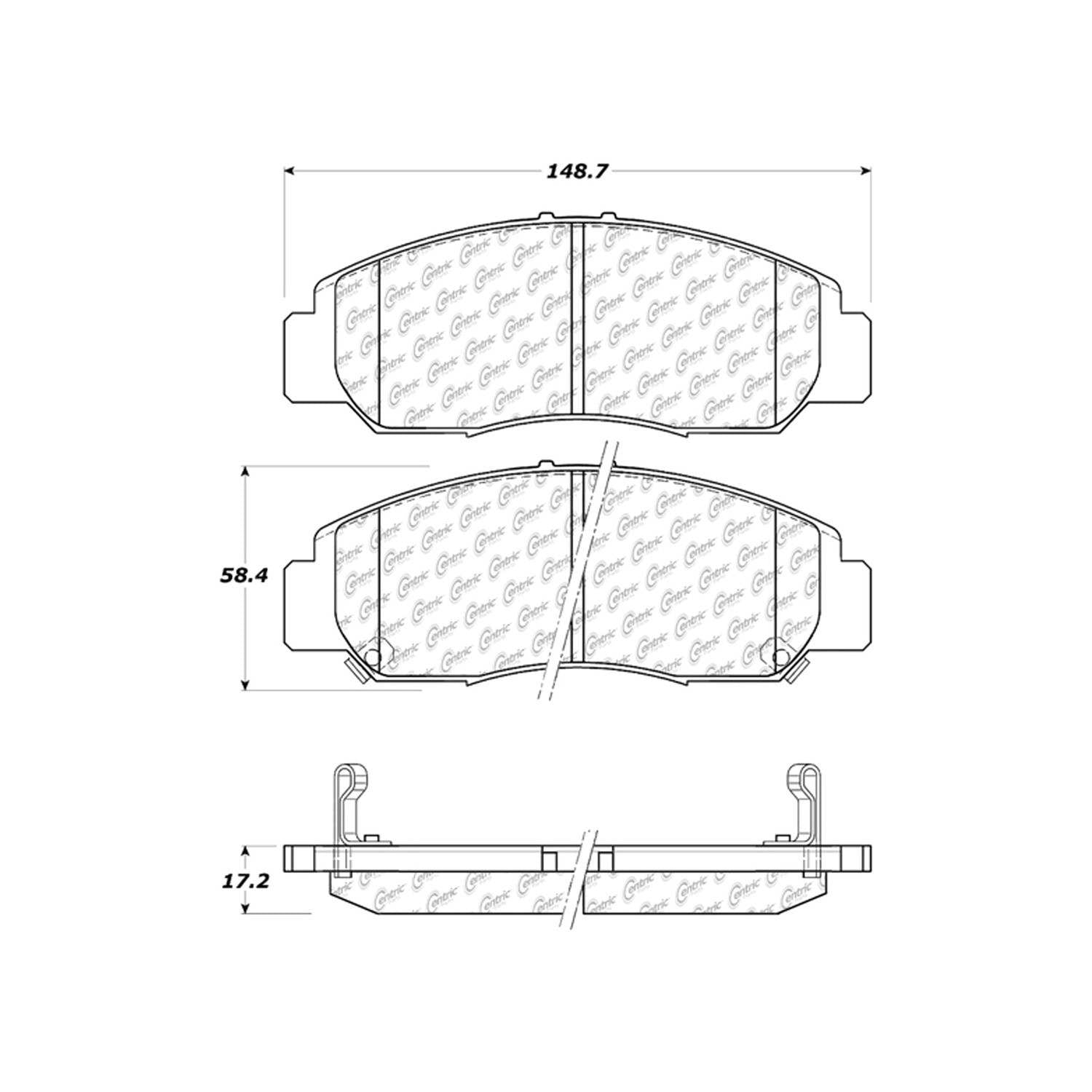 posi quiet ceramic brake pads with hardware  frsport 105.09590