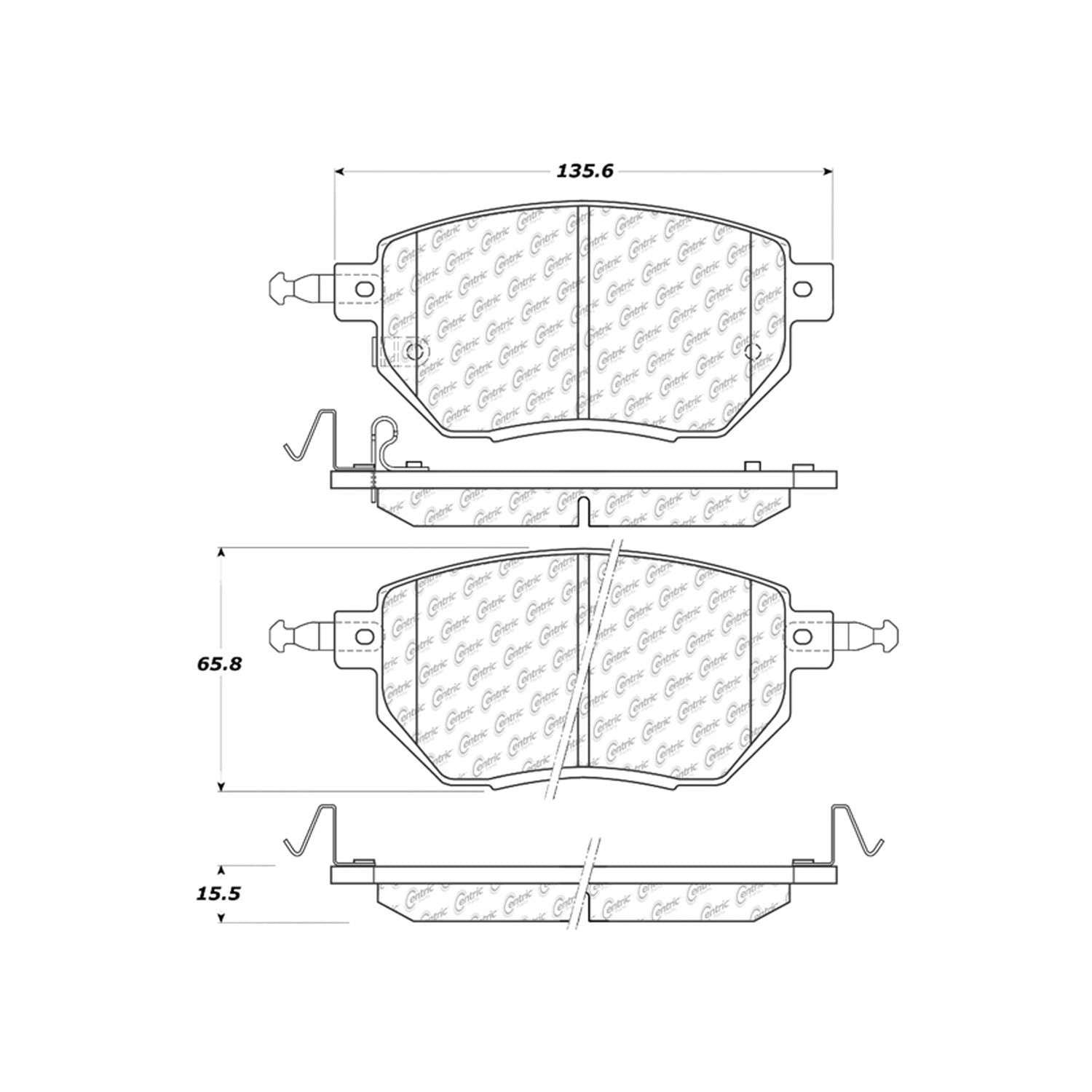 posi quiet ceramic brake pads with hardware  frsport 105.09690