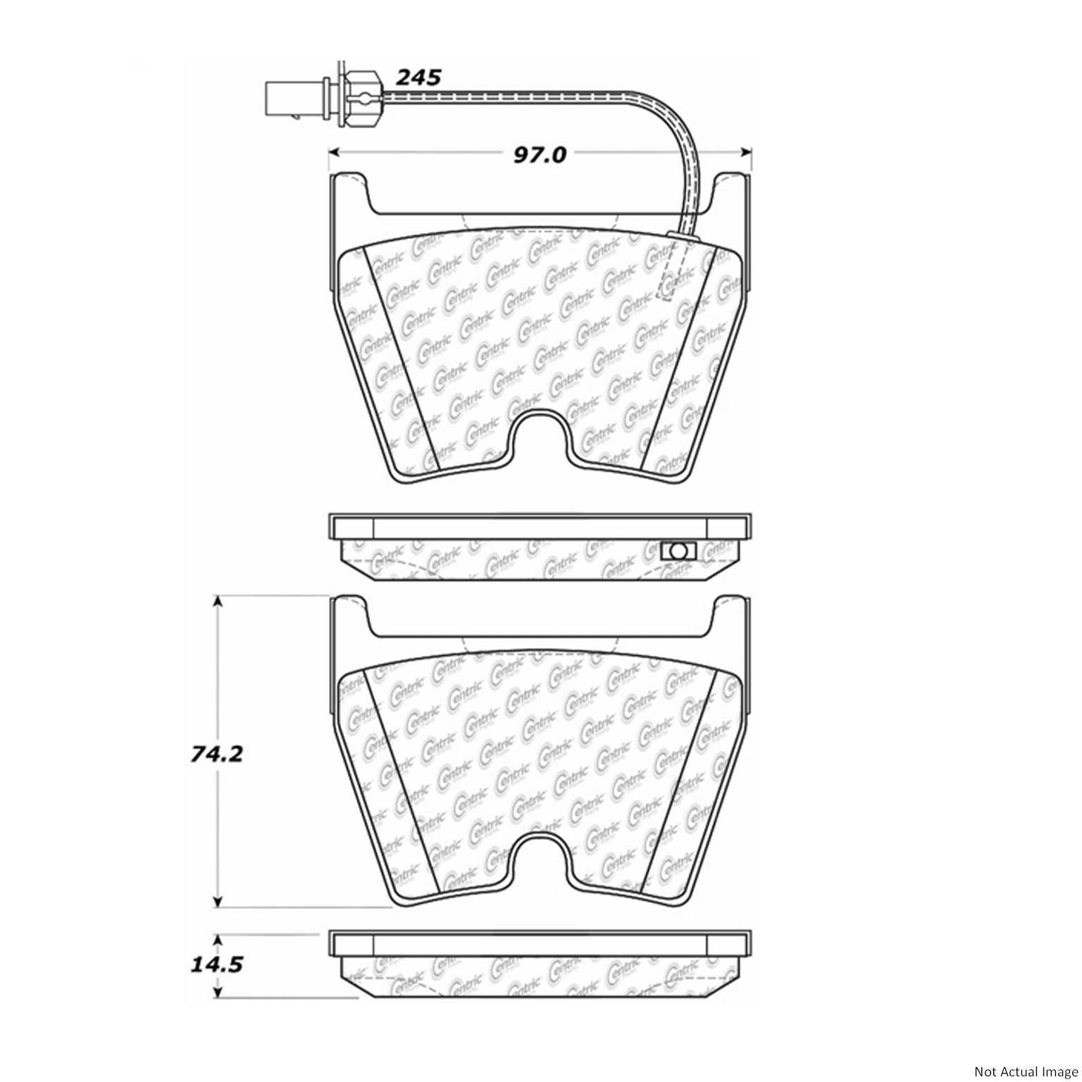 Posi Quiet Ceramic Brake Pads with Hardware  top view frsport 105.10290