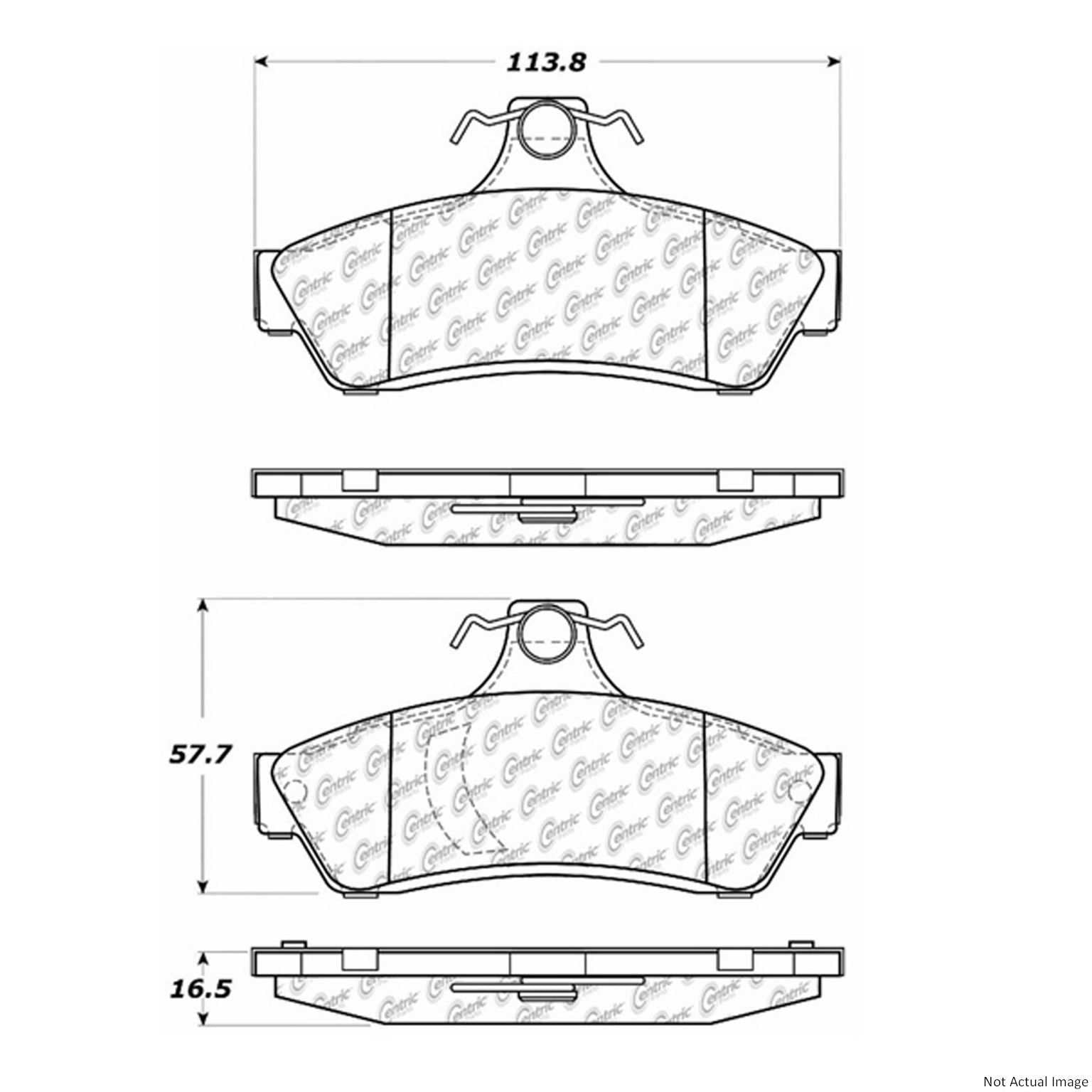 Posi Quiet Ceramic Brake Pads  top view frsport 105.10480