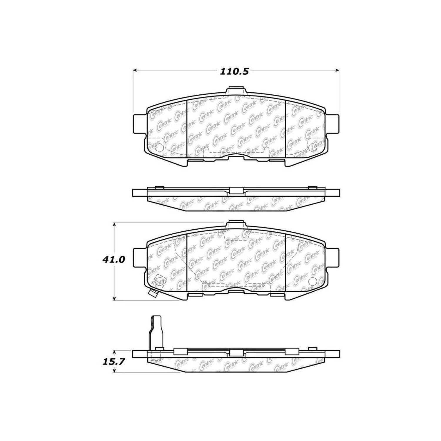 posi quiet ceramic brake pads with hardware  frsport 105.10730