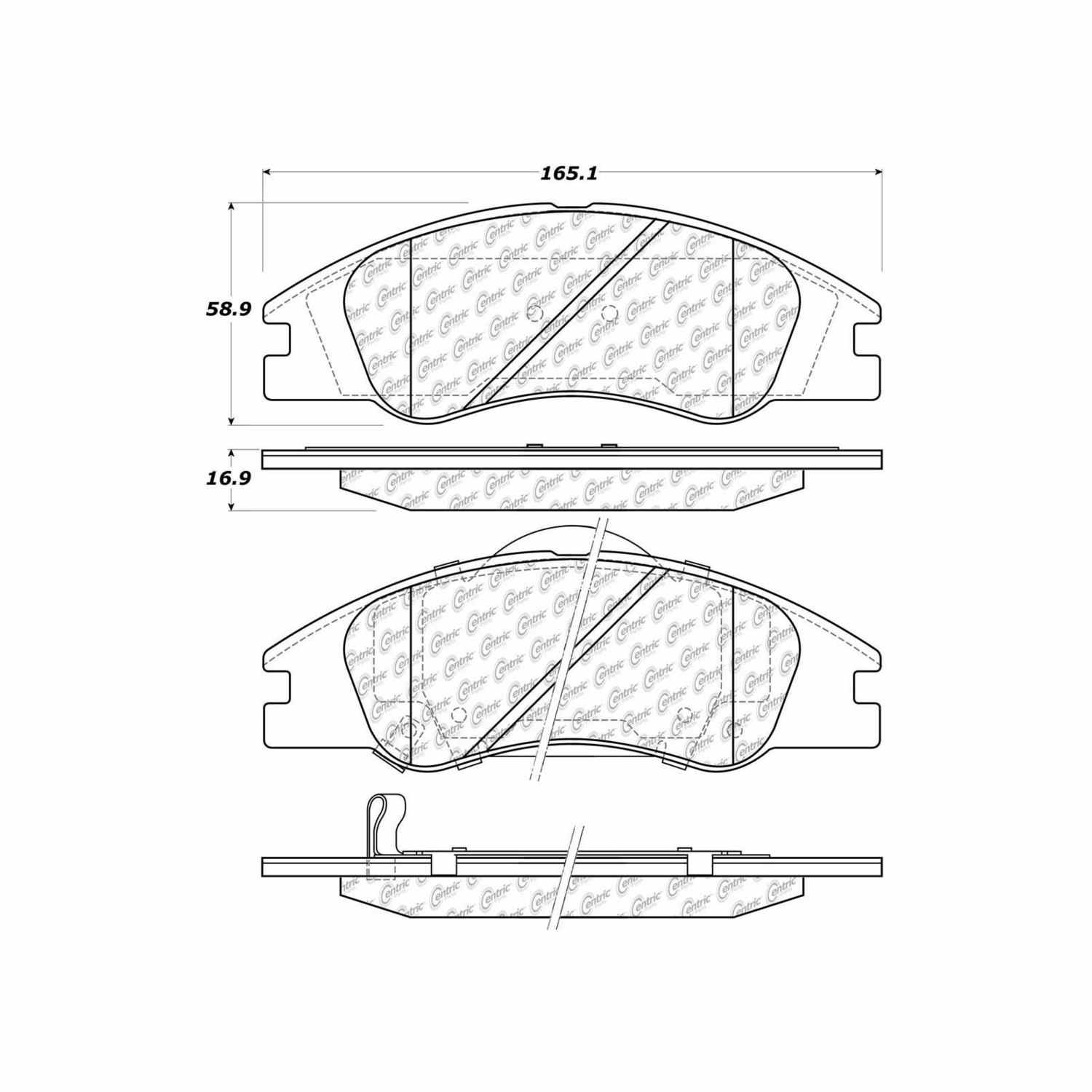 posi quiet ceramic brake pads with hardware  frsport 105.10740