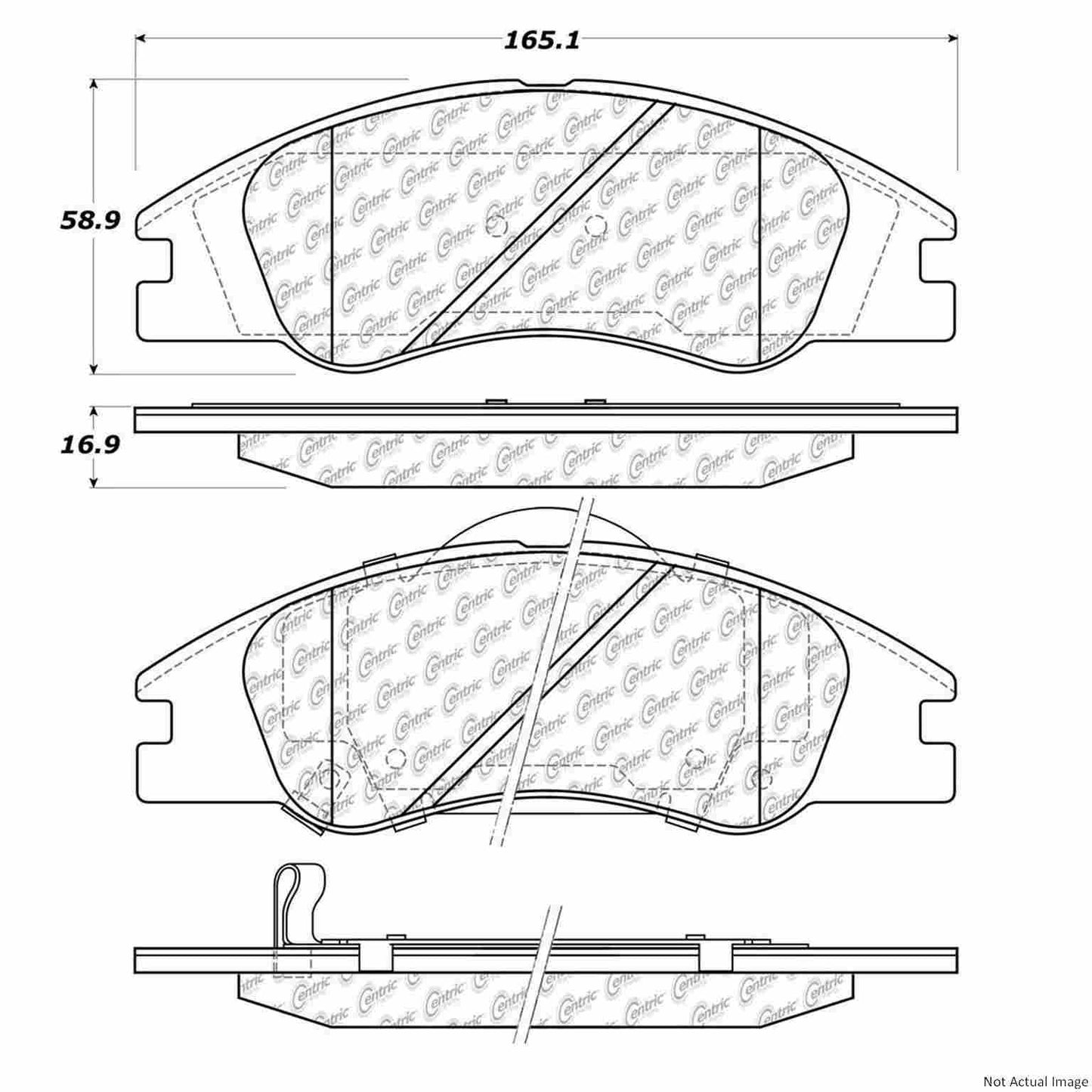 Stoptech Centric Posi-Quiet Ceramic Brake Pads w/Shims & Hardware - Front 105.10740