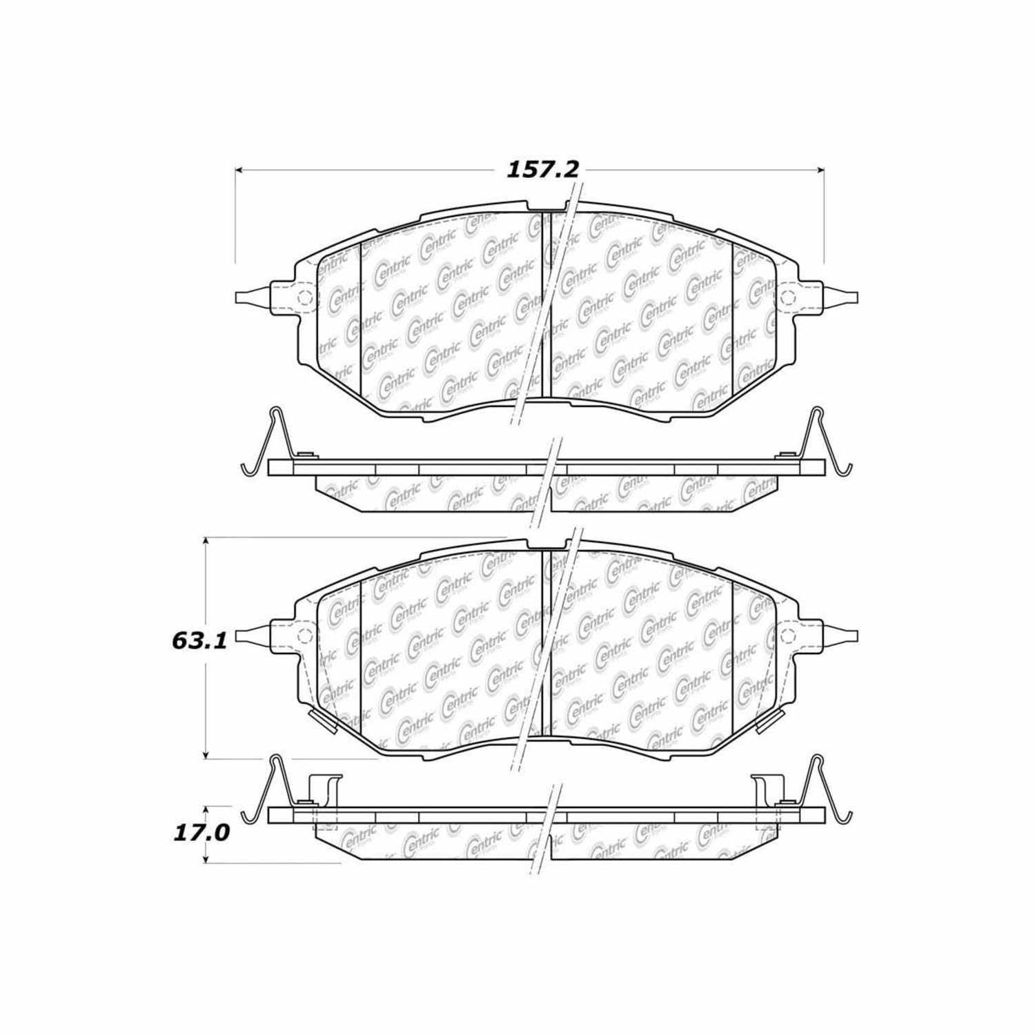 posi quiet ceramic brake pads with hardware  frsport 105.10780