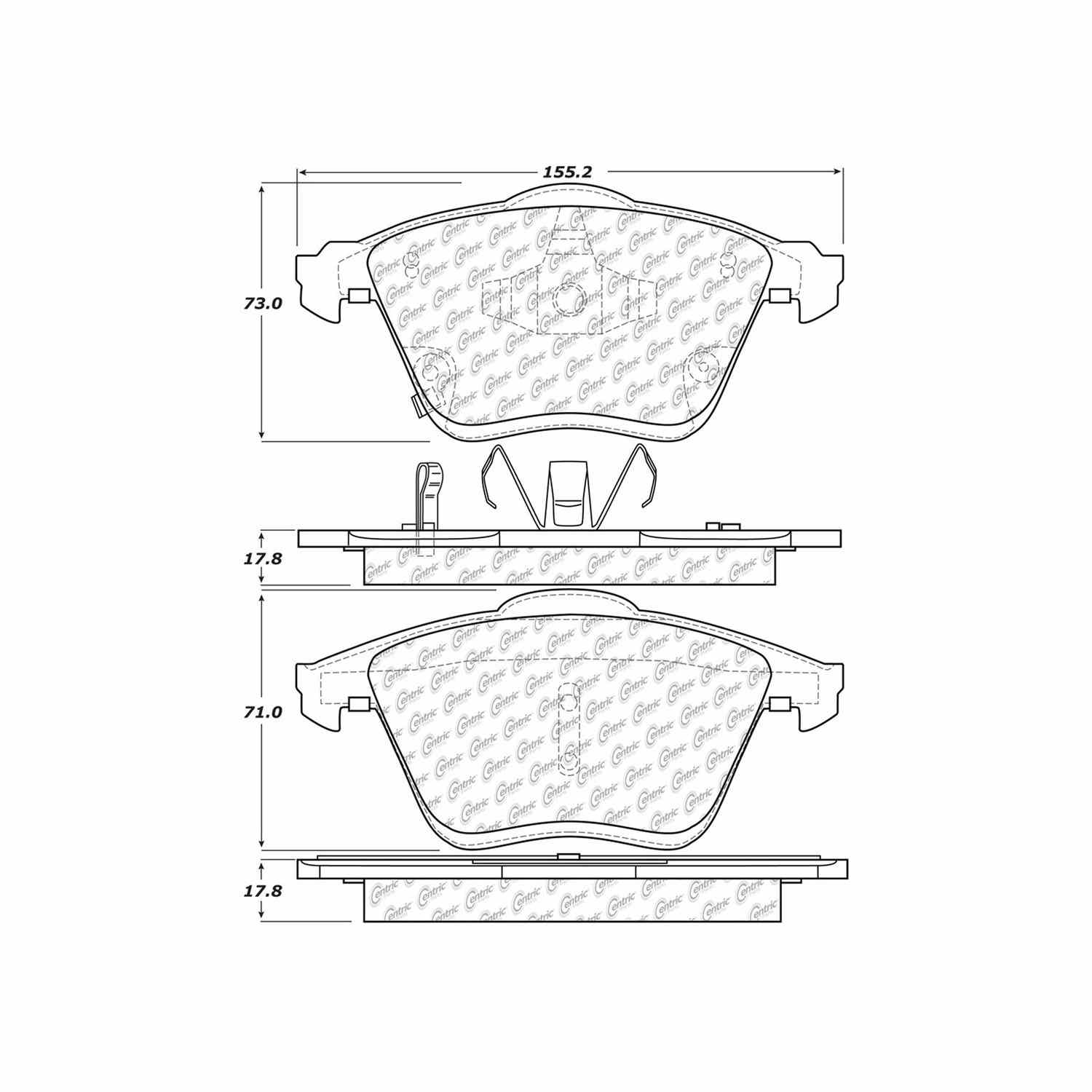 posi quiet ceramic brake pads with hardware  frsport 105.11860