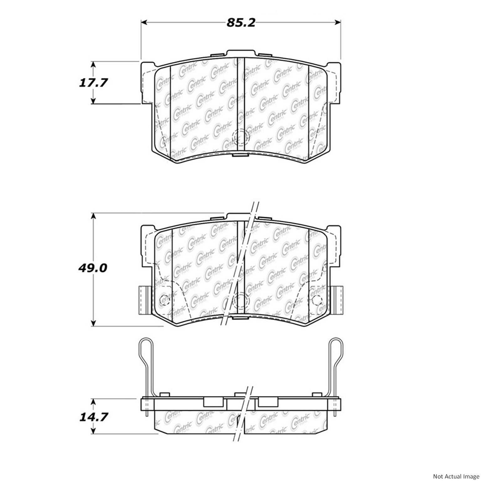 Posi Quiet Ceramic Brake Pads with Hardware  top view frsport 105.12620