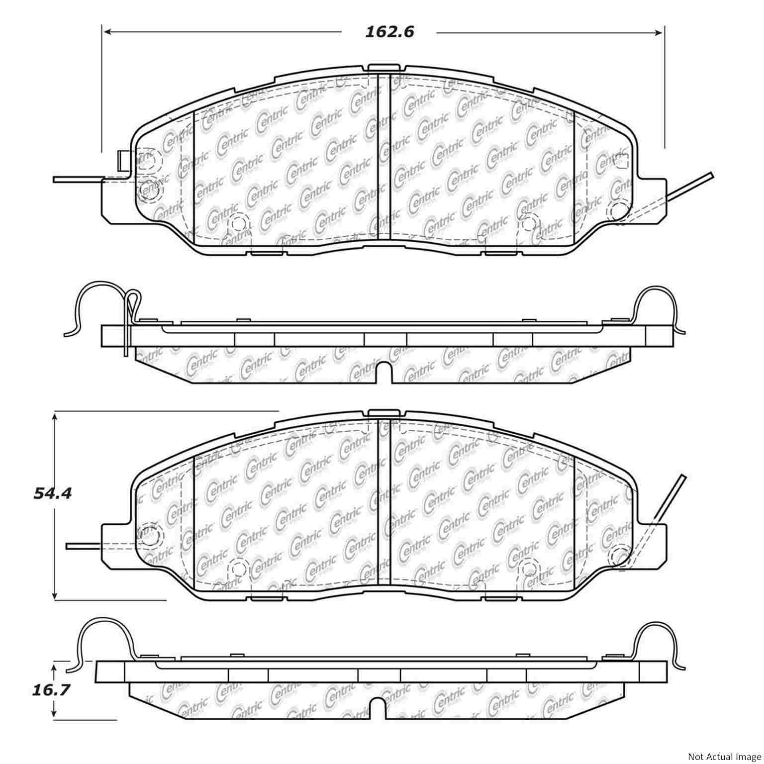 Posi Quiet Ceramic Brake Pads with Hardware  top view frsport 105.14630