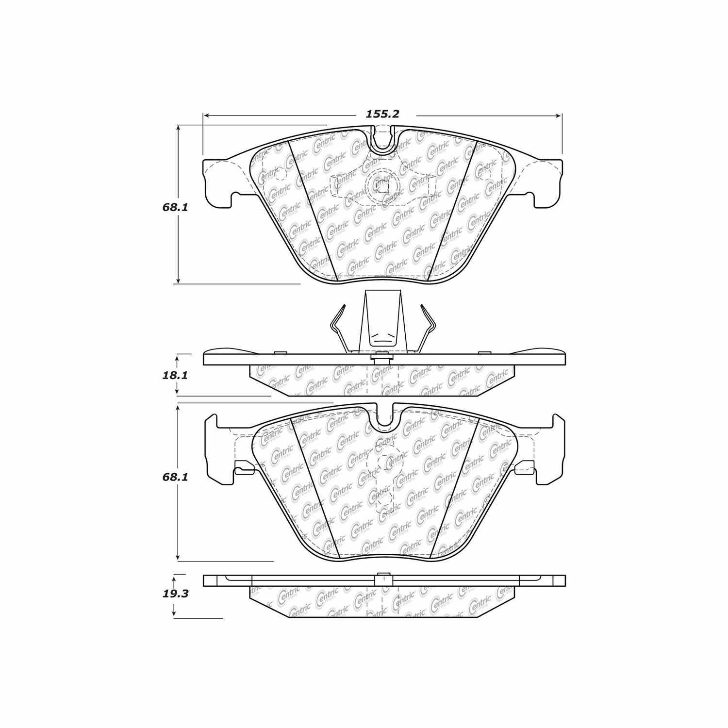 posi quiet ceramic brake pads with hardware  frsport 105.15050