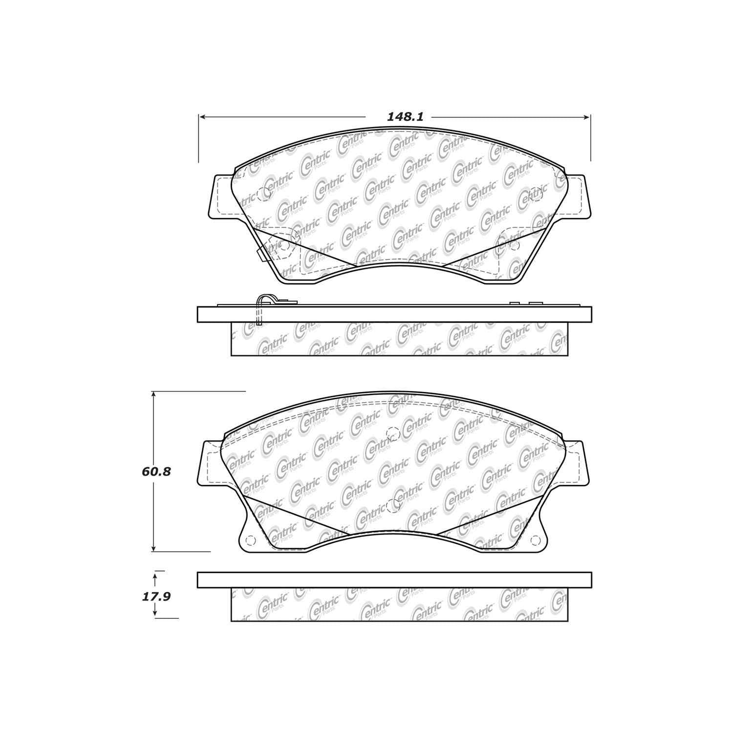 posi quiet ceramic brake pads with hardware  frsport 105.15220