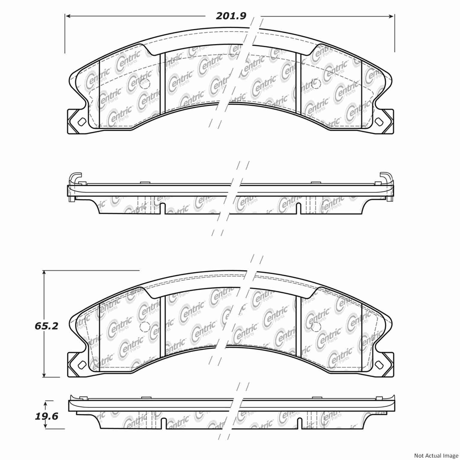 Posi Quiet Ceramic Brake Pads with Hardware  top view frsport 105.15650