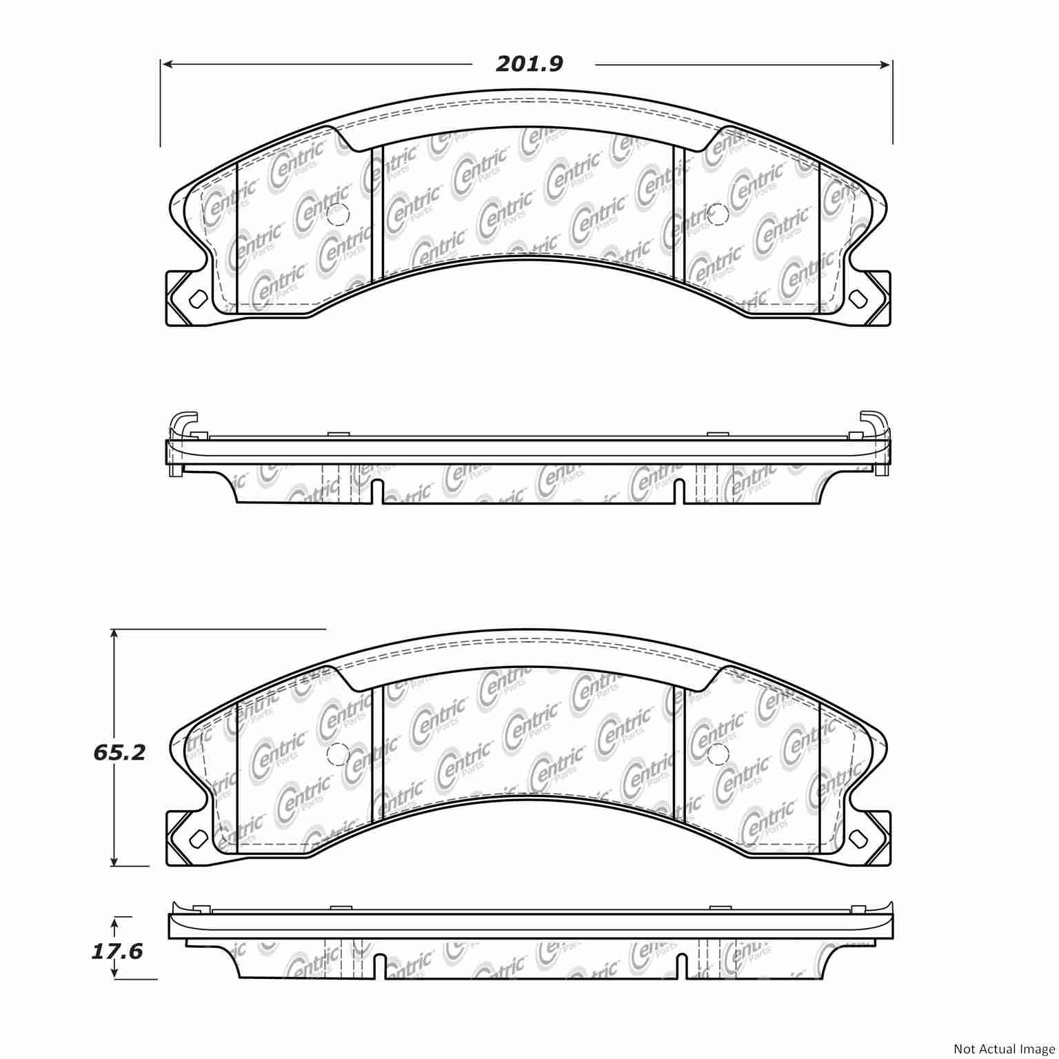 Posi Quiet Ceramic Brake Pads with Hardware  top view frsport 105.15651