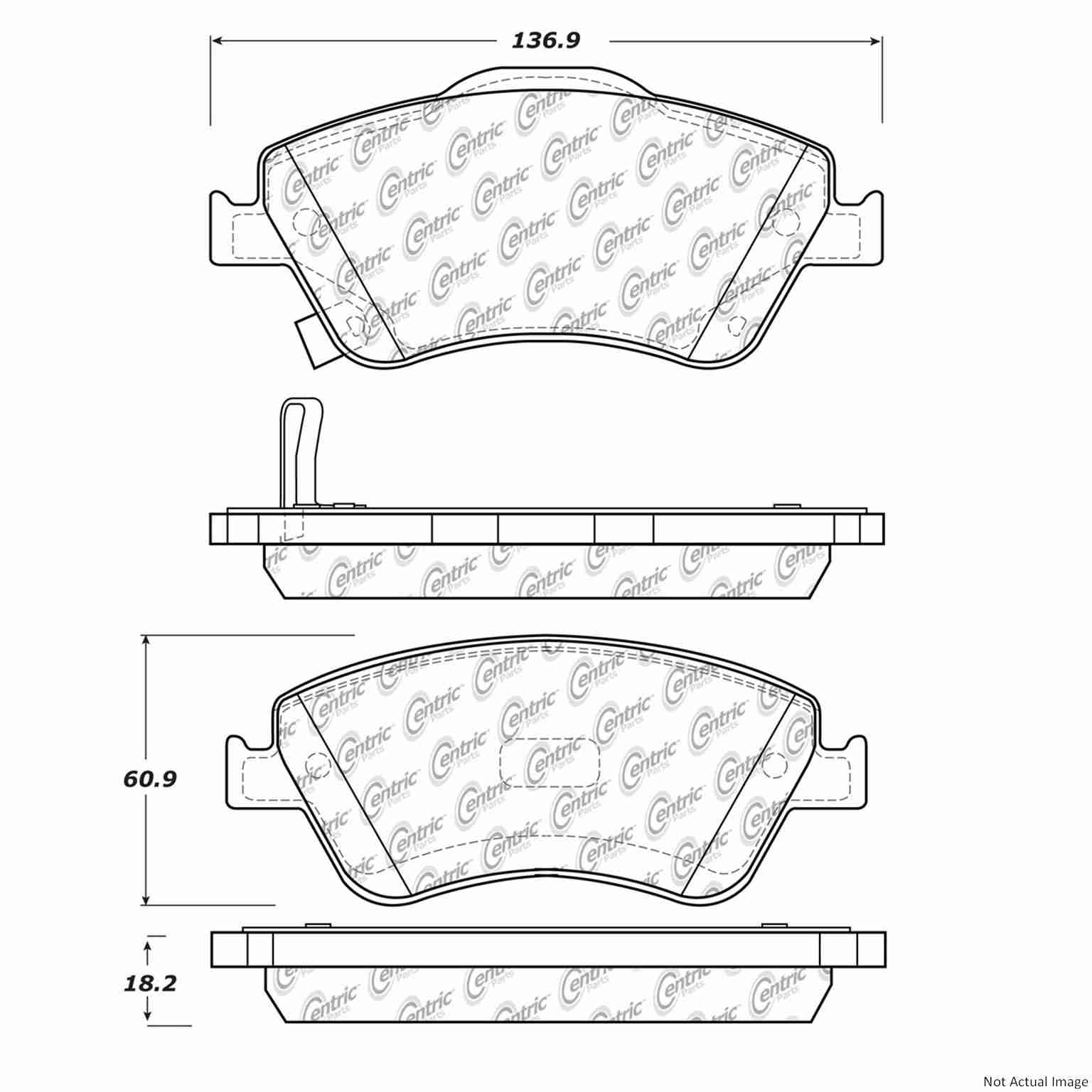 Posi Quiet Ceramic Brake Pads  top view frsport 105.15710