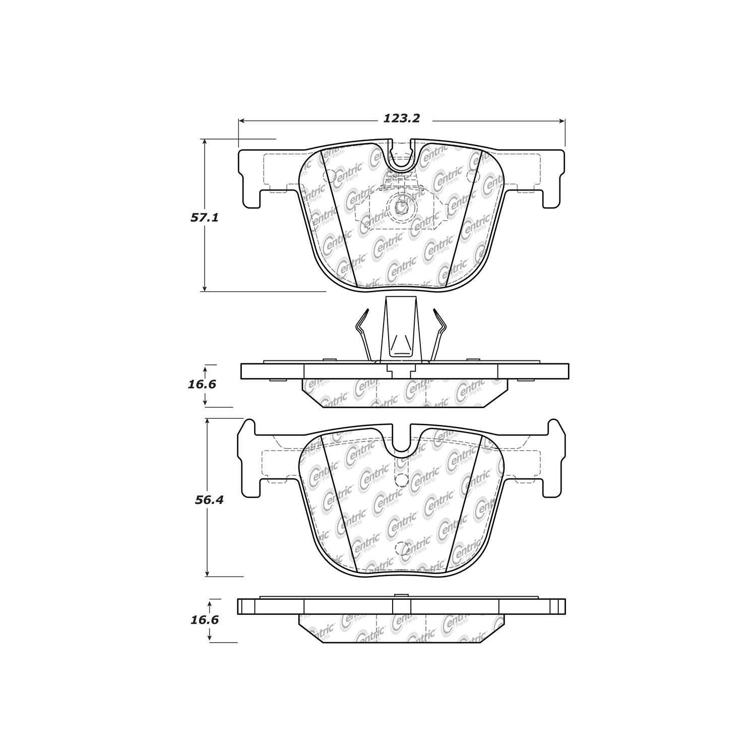 posi quiet ceramic brake pads with hardware  frsport 105.16100