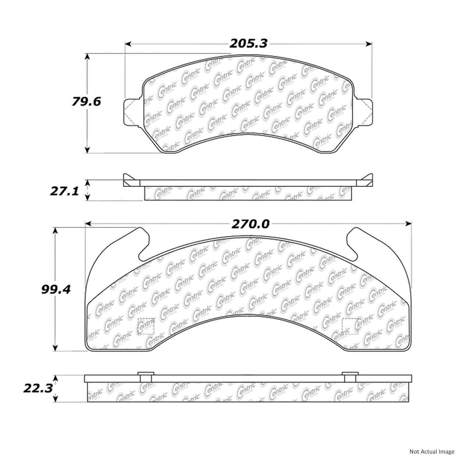 Posi Quiet Extended Wear Brake Pads  top view frsport 106.02250