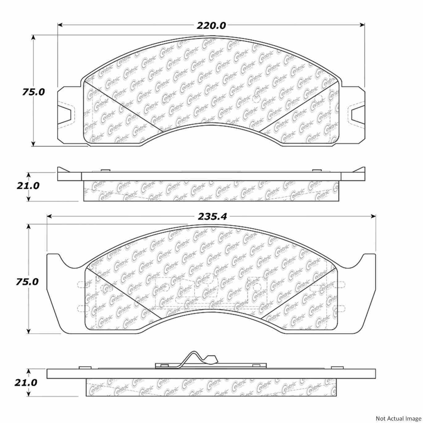 Posi Quiet Extended Wear Brake Pads with Hardware  top view frsport 106.04110