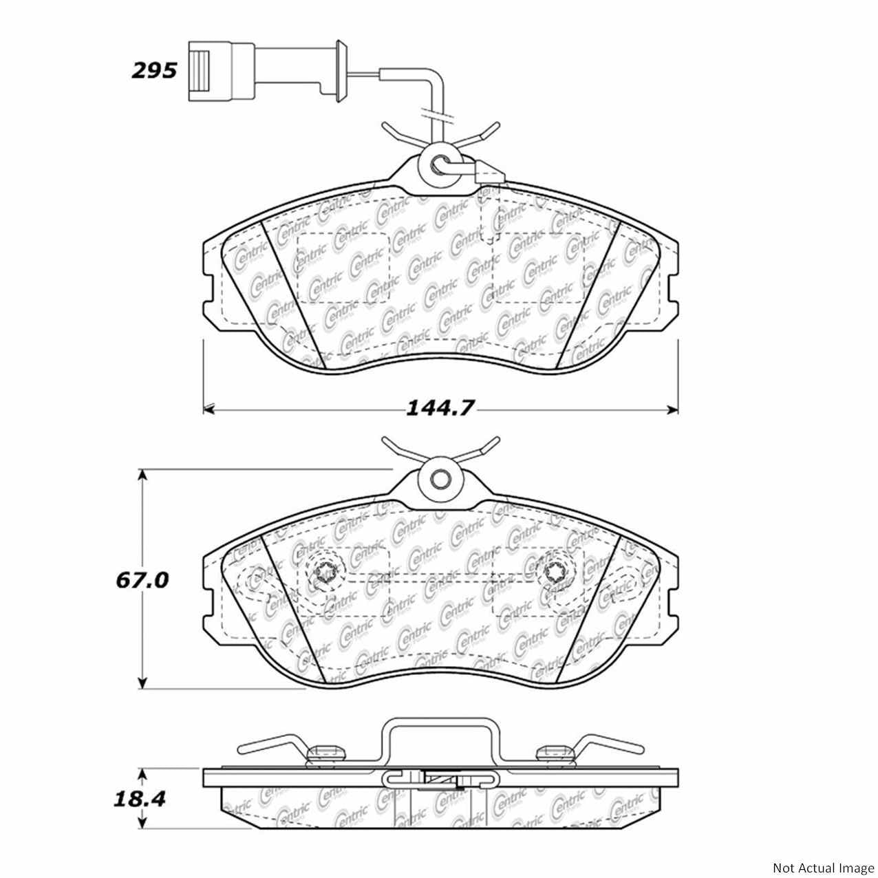 Posi Quiet Extended Wear Brake Pads  top view frsport 106.04190