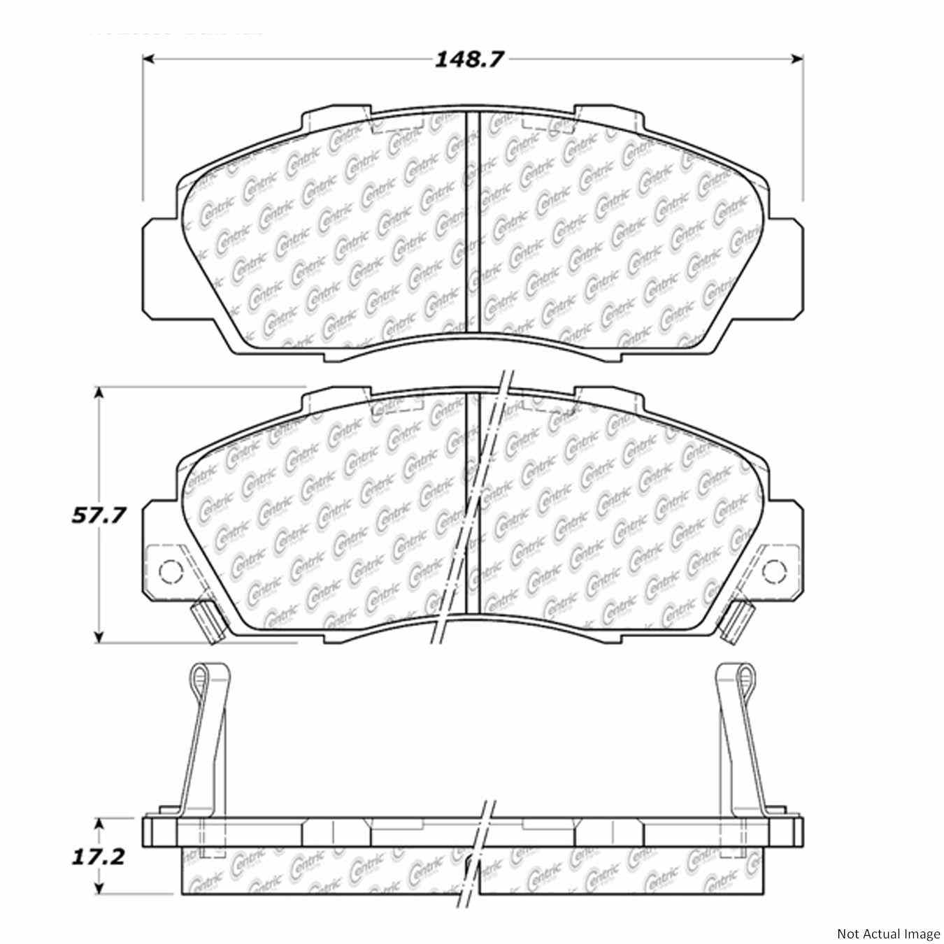 Posi Quiet Extended Wear Brake Pads with Hardware  top view frsport 106.05030