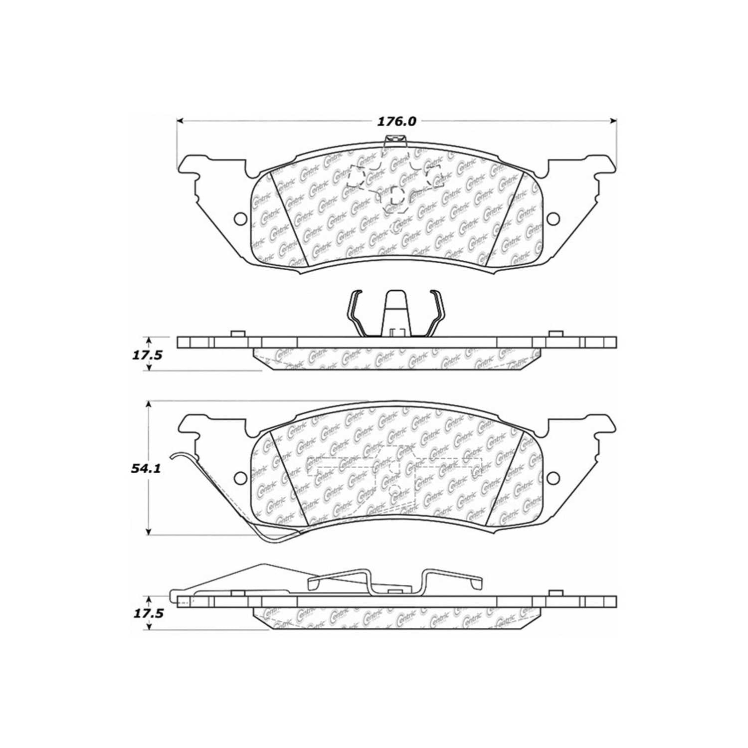 posi quiet extended wear brake pads with hardware  frsport 106.05290