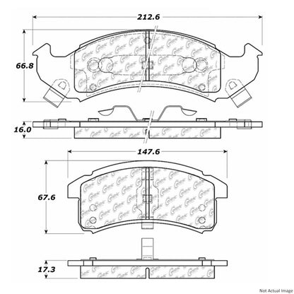 Stoptech Centric Posi-Quiet Extended Wear Brake Pads w/Hardware - Front 106.06230