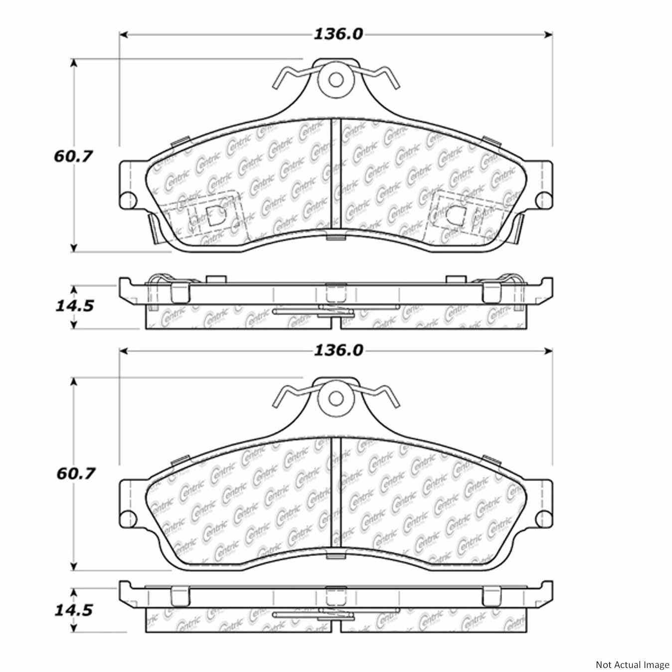 Posi Quiet Extended Wear Brake Pads with Hardware  top view frsport 106.06280