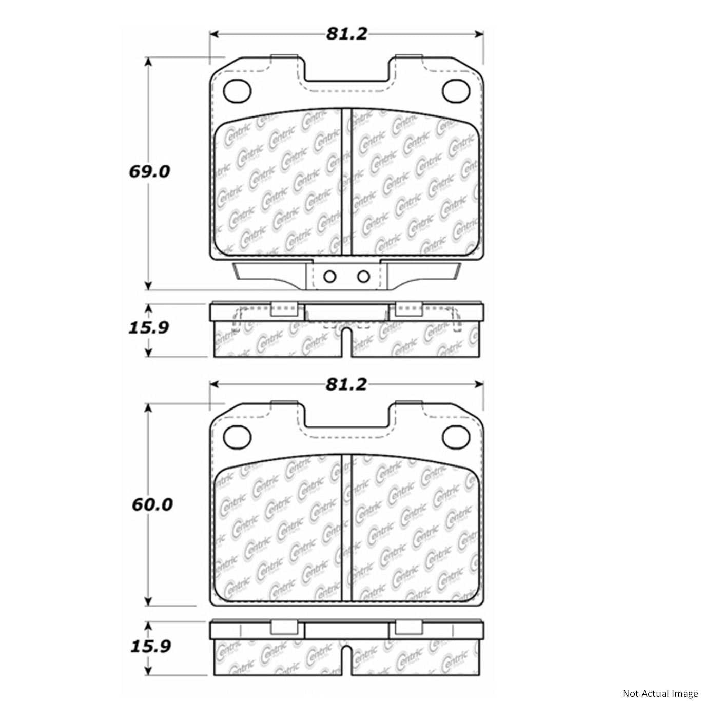 Posi Quiet Extended Wear Brake Pads with Hardware  top view frsport 106.06310